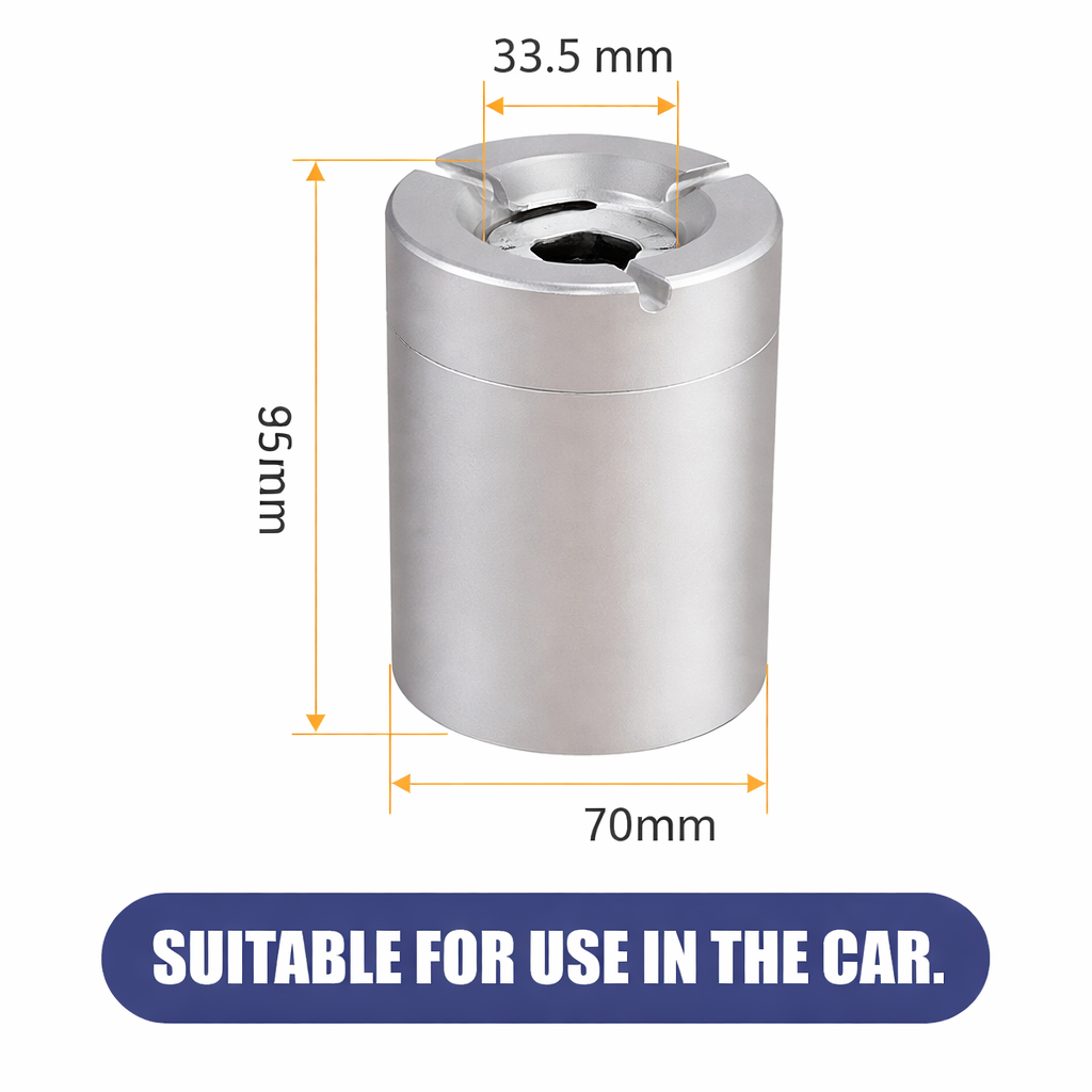 360° Stainless Steel Ashtray with Twist Lock