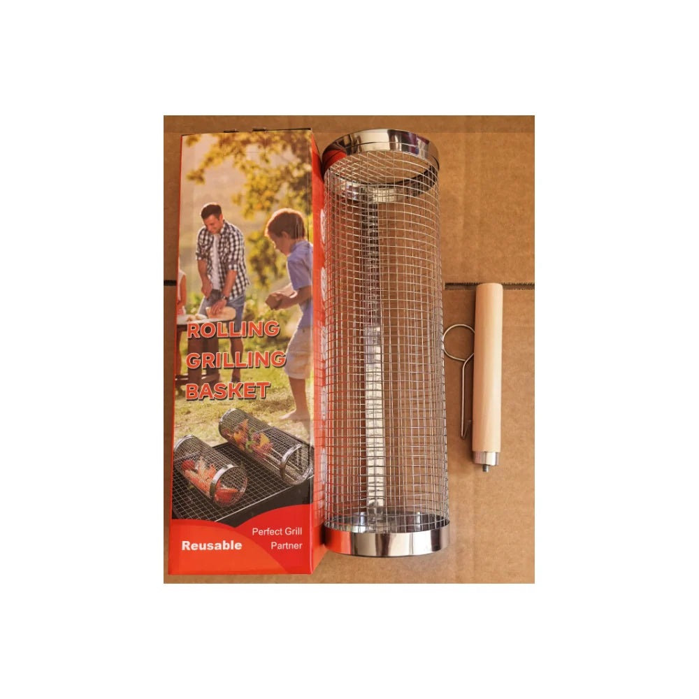 GrillEase™ Rolling Basket — Master the grill and enjoy juicy, perfectly cooked treats with every turn!