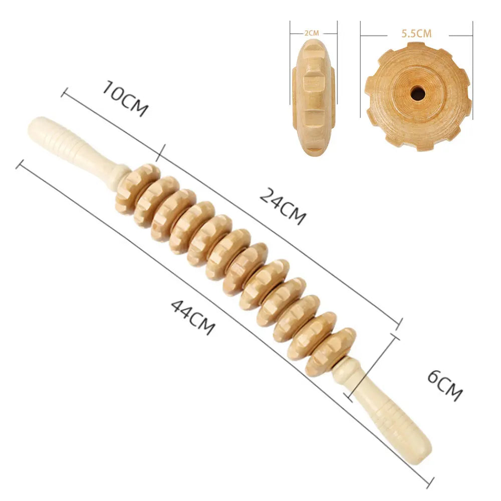 Massage roller made of beech wood