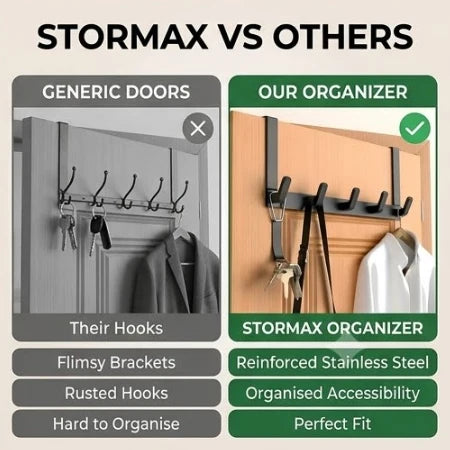 Door coat rack 5 hooks stainless steel
