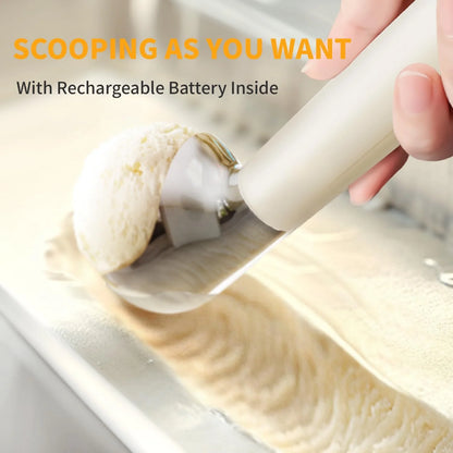 Heated ice cream scoop – serve immediately