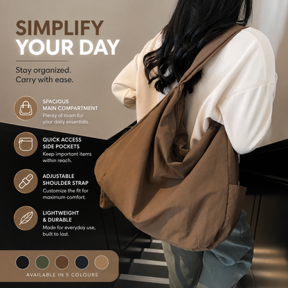 Large Shoulder Bag with Zipper