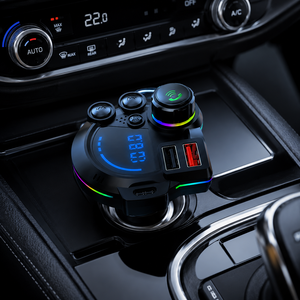 Car FM Transmitter Bluetooth 5.3 Dual USB