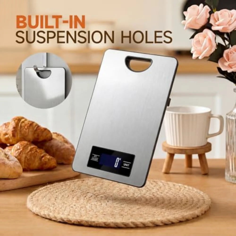 Digital kitchen scale with stainless steel platform