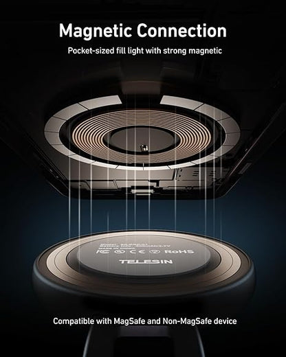 TELESIN C03 Magnetic Selfie Light with Mirror