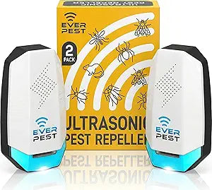 Ultrasonic Pest Repeller 2-Piece Set with Night Light