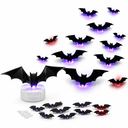 3D Flying LED Self-Adhesive Bat Wall Lamps (Multi-Piece Set)