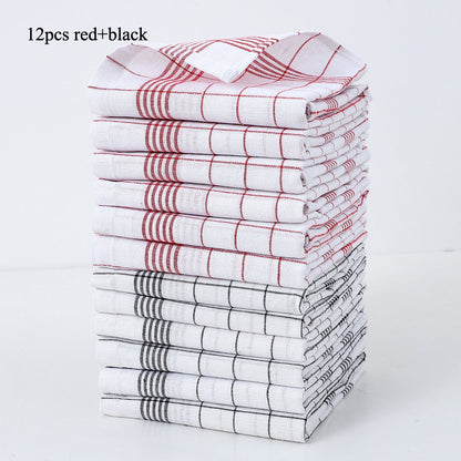 Dish Towel Set 12 Pieces Made of Cotton