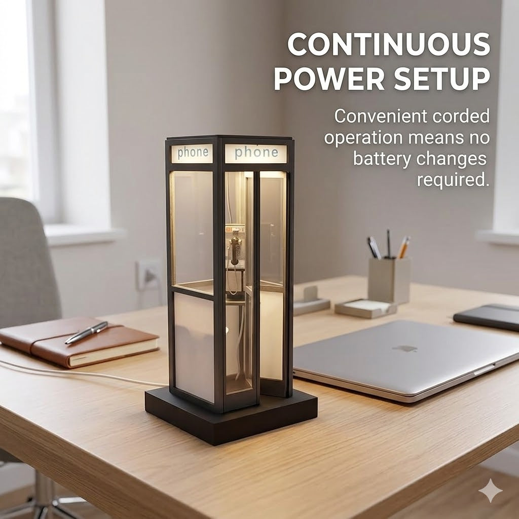 Retro Telephone Booth Table Lamp LED Night Light