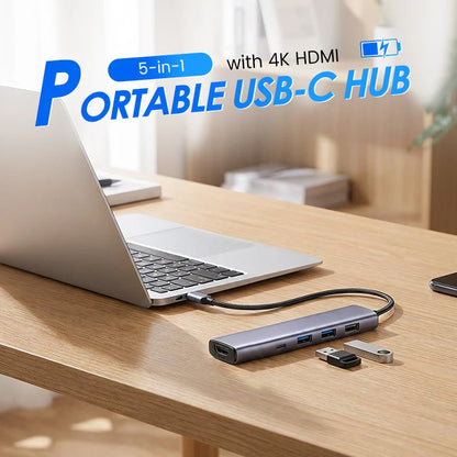 5-in-1 USB-C Hub with 4K HDMI Output