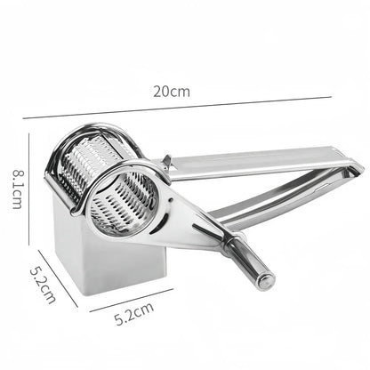 Rotary Grater for Cheese Made of Stainless Steel