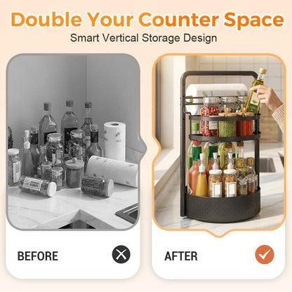 Rotatable Kitchen Shelf with 360° Rotation