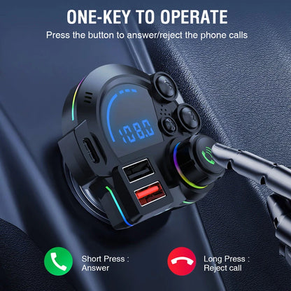 Car FM transmitter with dual USB charging function