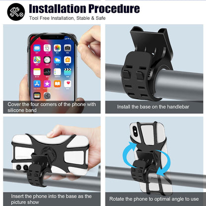 Bicycle Phone Holder 360° Rotatable Removable