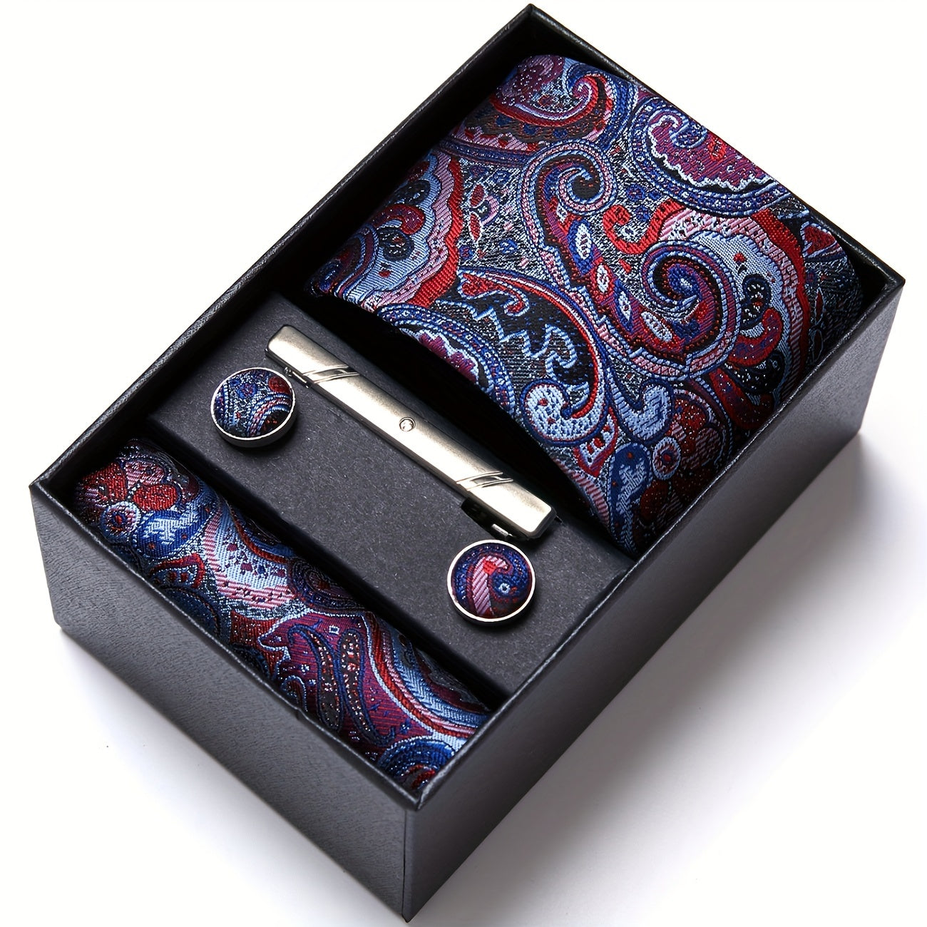Men's Tie Set with Pocket Square and Cufflinks