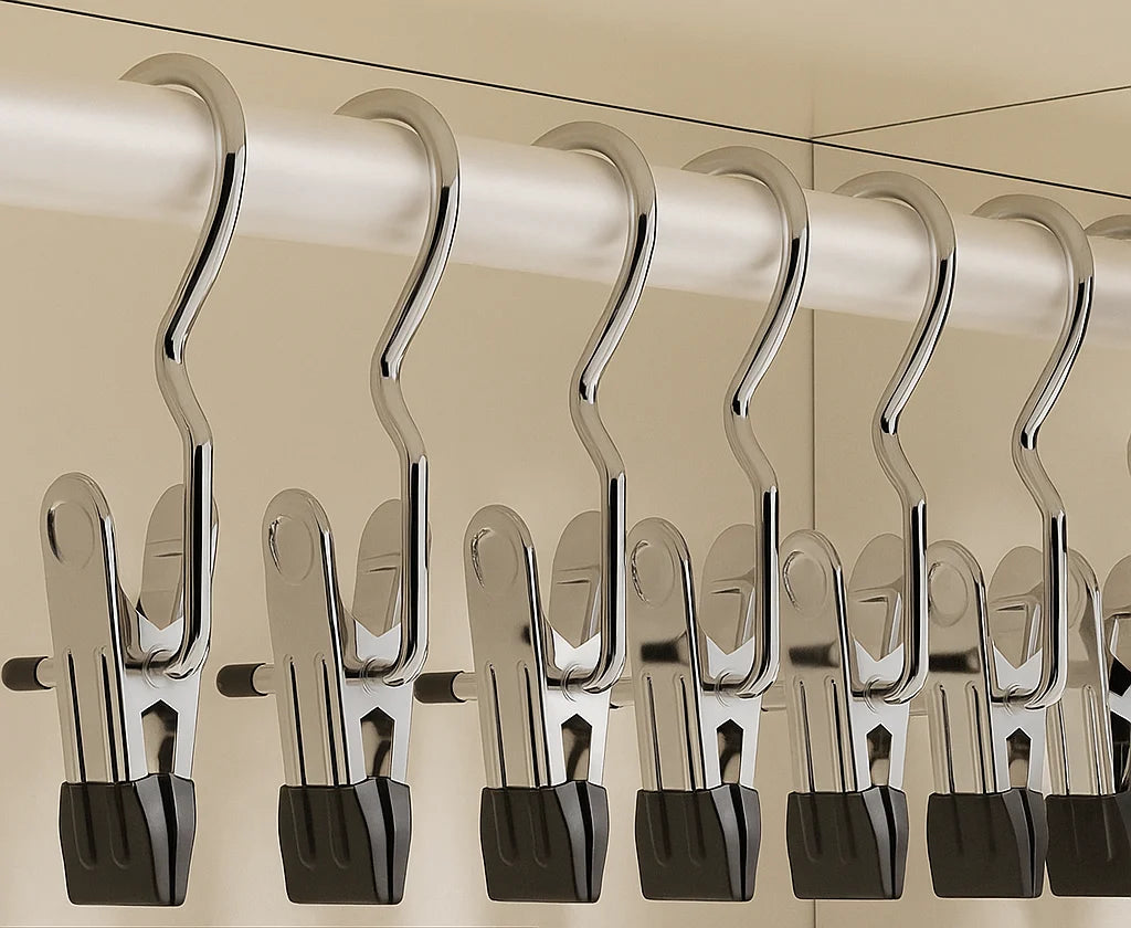FlexiClip™ — Stainless gentle hold for flawless laundry, anytime and anywhere