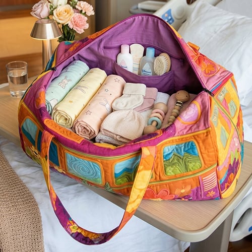 FloraVoyage Quilted Floral Travel Bag