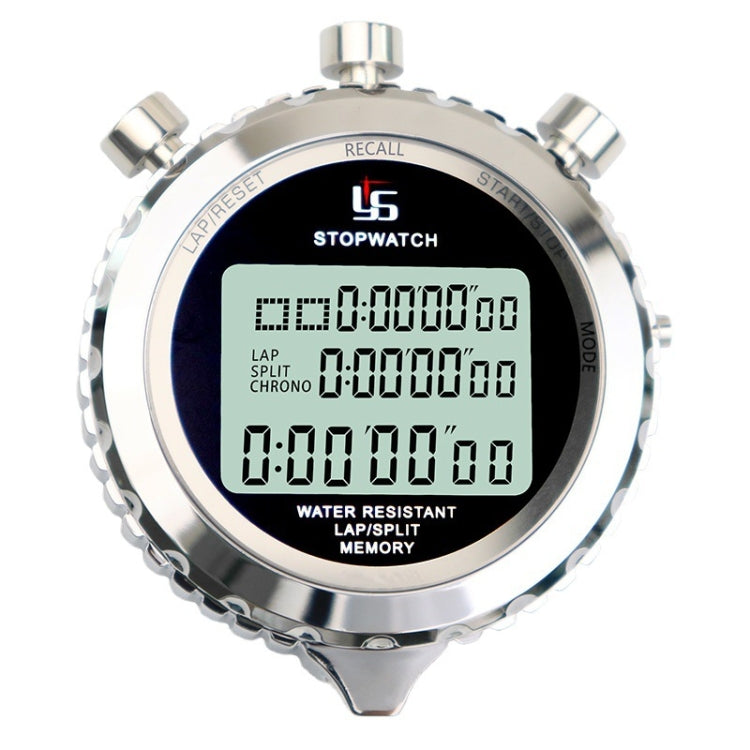 Digital Stopwatch Stainless Steel 3-Line Display