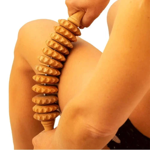 Massage roller made of beech wood