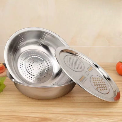 Vegetable Cutter Set with Grater, Sieve, and Mixing Bowl