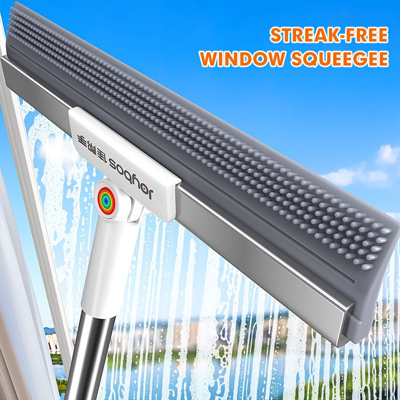 Floor mop with rubber lip & TPE bristles