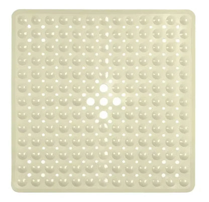 Non-slip Shower Mat with Suction Cups & Quick Drainage (Machine Washable)