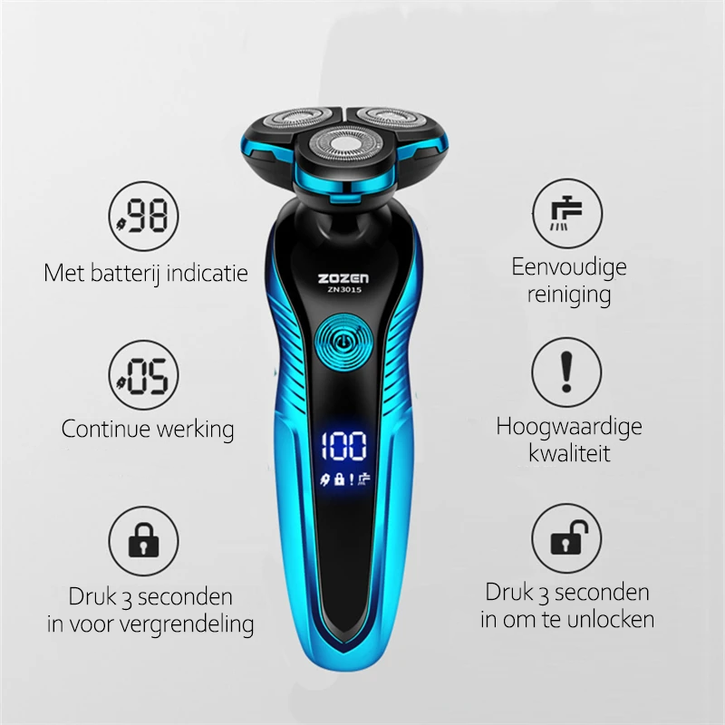 Electric 3-Head Rotary Shaver USB
