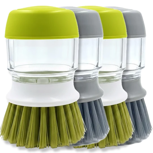 Dish brush with integrated soap dispenser
