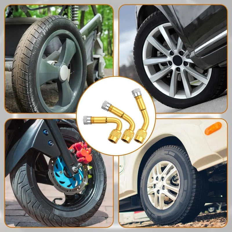 Flexible Tire Valve Extension 3-Angle Set
