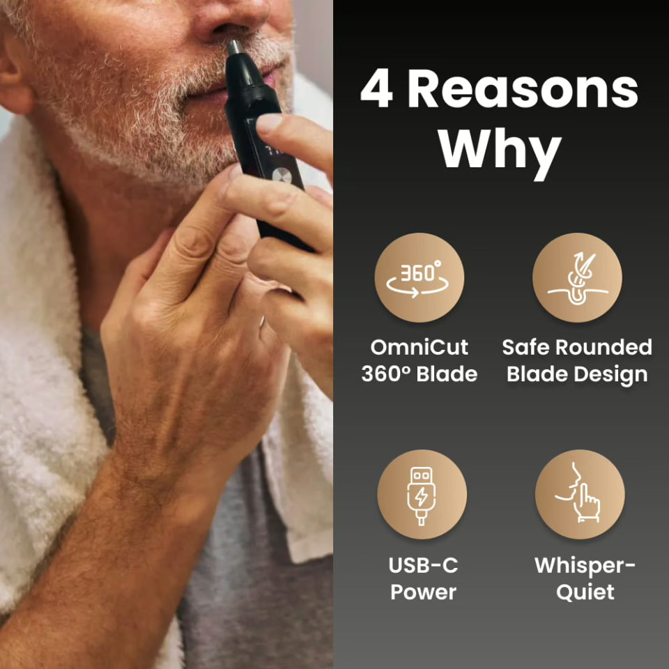 Nose Hair Trimmer for Men with USB-C Charging