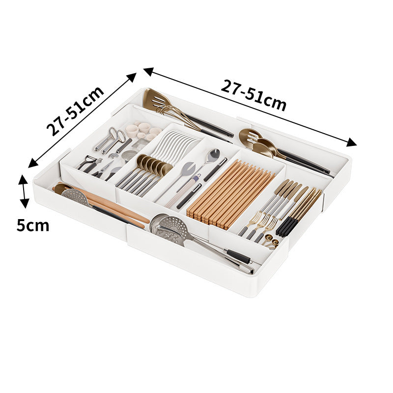 Expandable Drawer Organizer with Transparent Compartments