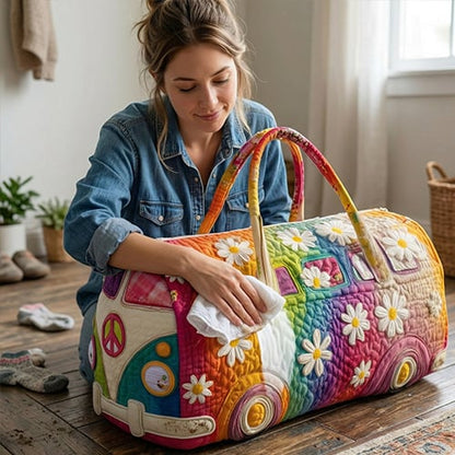 FloraVoyage Quilted Floral Travel Bag