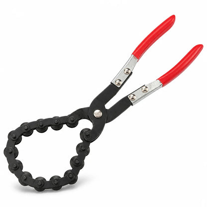 Compact ergonomic pipe cutter pliers with chain roller