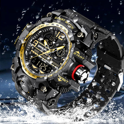 Men's Multifunction Watch with Luminous Display & Water Resistance