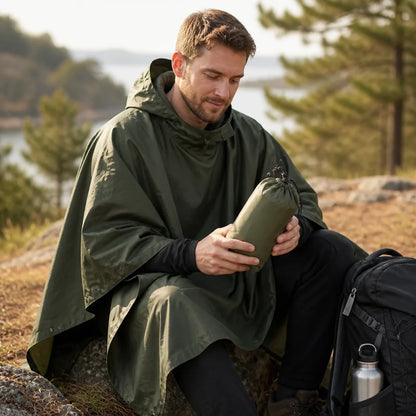 3-in-1 Waterproof Ripstop Rain Poncho