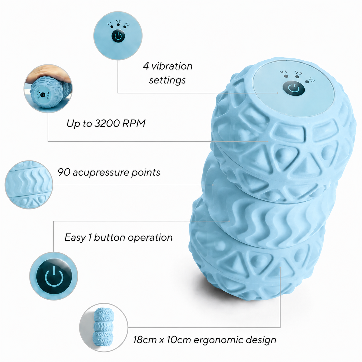 RollRelief Vibration Massage Roller for Feet