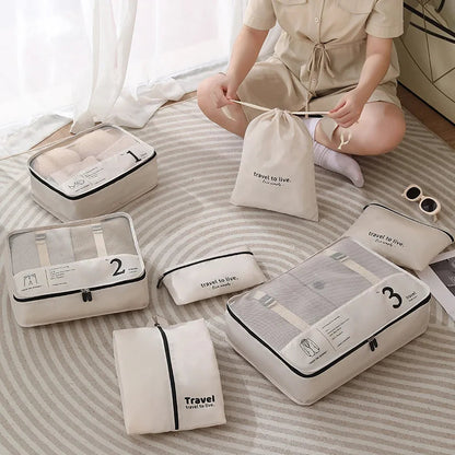 7-piece suitcase organizer set water-repellent