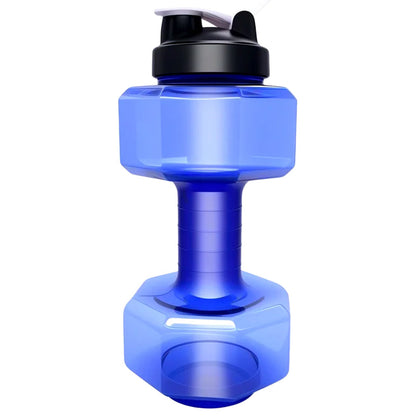 Dumbbell-shaped BPA-free drinking bottle with flip lid