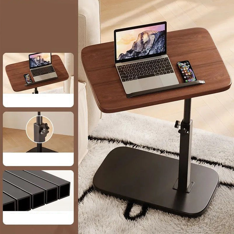 Laptop table with wheels & 360° swivel function, height adjustable
