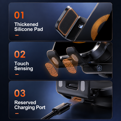 15W Wireless Car Clamp Charger with Mount Holder