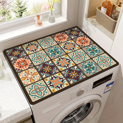 Washing Machine Cover Mat Retro Mosaic