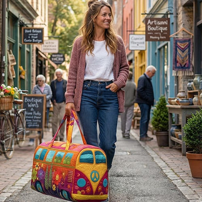 FloraVoyage Quilted Floral Travel Bag