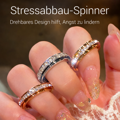 Rotatable Spinner Ring made of Titanium Steel with Cubic Zirconia