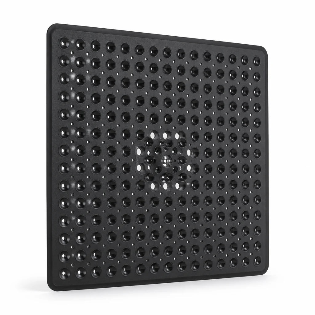 Non-slip Shower Mat with Suction Cups & Quick Drainage (Machine Washable)