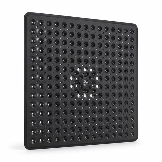Non-slip Shower Mat with Suction Cups & Quick Drainage (Machine Washable)