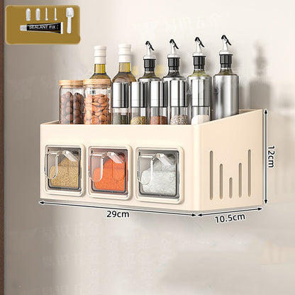 Spice Rack Without Drilling – 3 Transparent Drawers