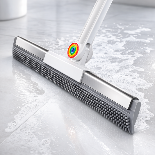Floor mop with rubber lip & TPE bristles