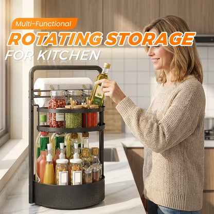 Rotatable Kitchen Shelf with 360° Rotation