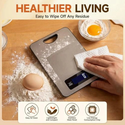 Digital kitchen scale with stainless steel platform