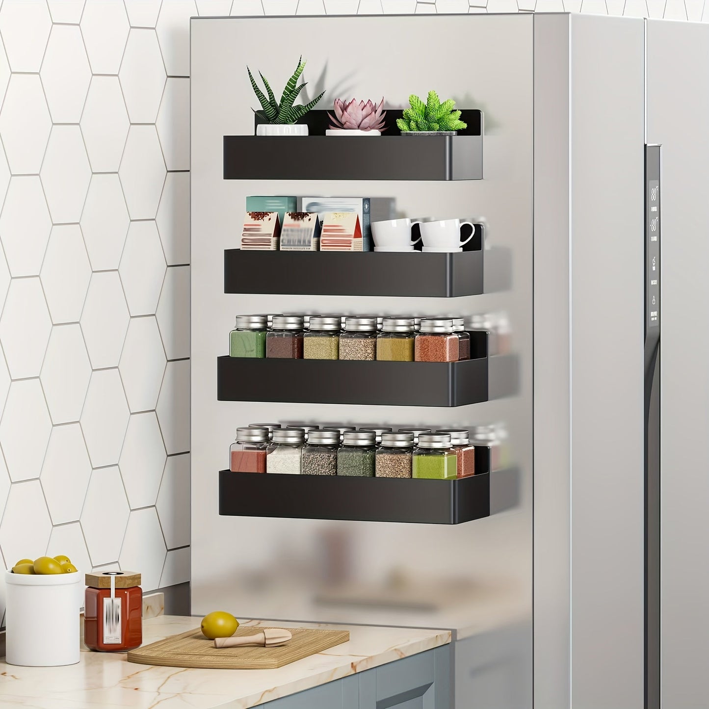 Magnetic Storage Shelf 4-Piece Set